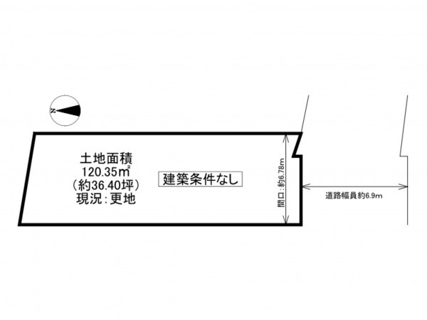 京田辺市薪、土地の間取り画像です