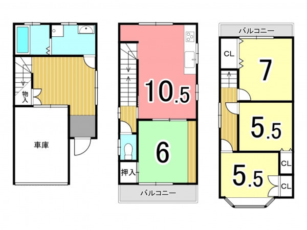 交野市幾野、中古一戸建ての間取り画像です
