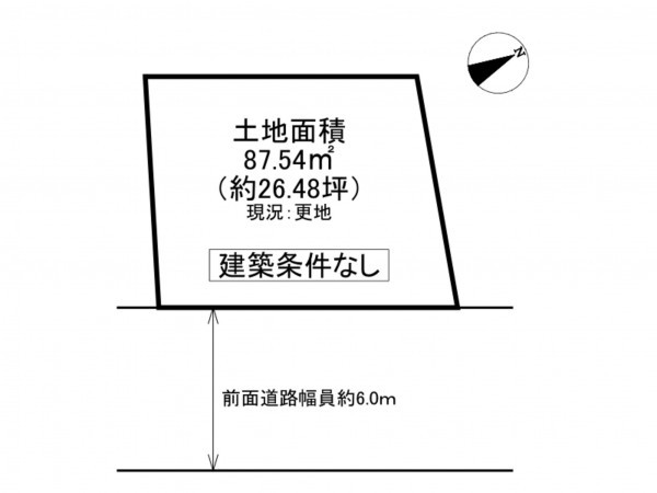 枚方市藤阪東町、土地の間取り画像です