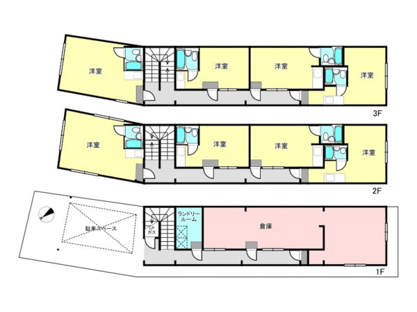 枚方市尊延寺、収益物件/マンションの間取り画像です