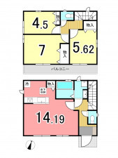 枚方市長尾東町、新築一戸建ての間取り画像です