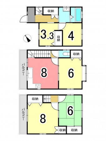 交野市倉治、中古一戸建ての間取り画像です
