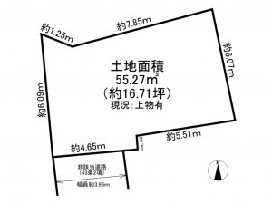 枚方市尊延寺、土地の間取り画像です
