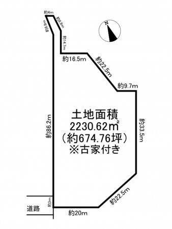 京田辺市大住、土地の間取り画像です