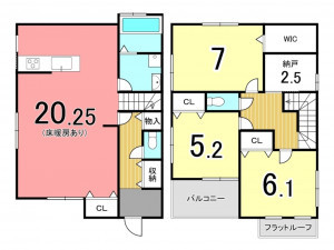交野市郡津、中古一戸建ての間取り画像です