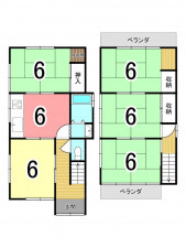 枚方市野村中町、中古一戸建ての間取り画像です