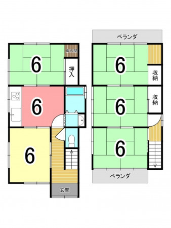 枚方市野村中町、中古一戸建ての間取り画像です