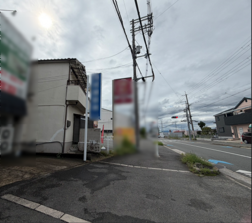枚方市野村中町、収益物件/店舗付住宅の前面道路を含む現地写真画像です