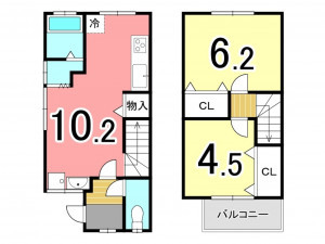 交野市郡津、中古一戸建ての間取り画像です