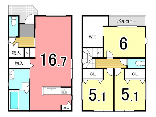 枚方市津田東町、新築一戸建ての間取り画像です