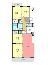 枚方市藤阪東町、中古マンションの間取り画像です