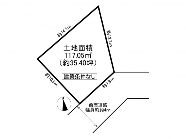 交野市郡津、土地の間取り画像です