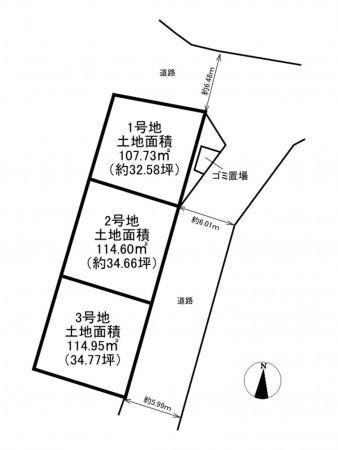 京田辺市薪、土地の間取り画像です