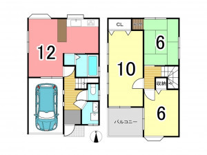 枚方市藤阪元町、中古一戸建ての間取り画像です