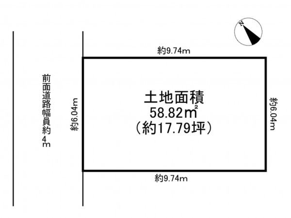 枚方市長尾家具町、土地の間取り画像です