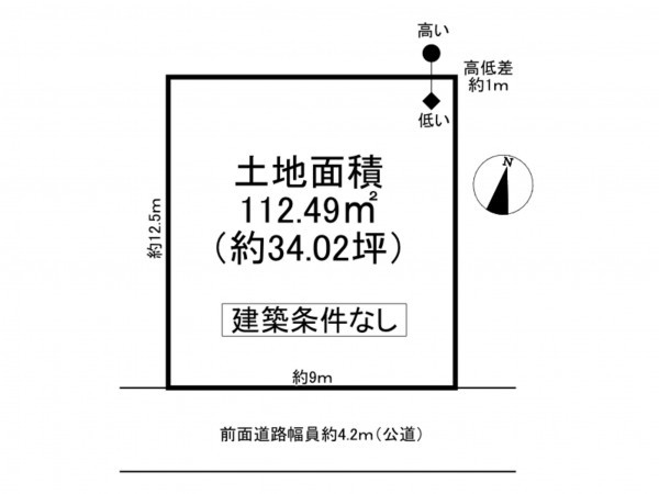 枚方市氷室台、土地の間取り画像です