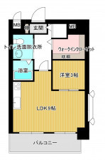 福岡市中央区高砂、中古マンションの間取り画像です
