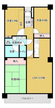 福岡市中央区大名、中古マンションの間取り画像です