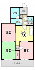 福岡市中央区大名、中古マンションの間取り画像です