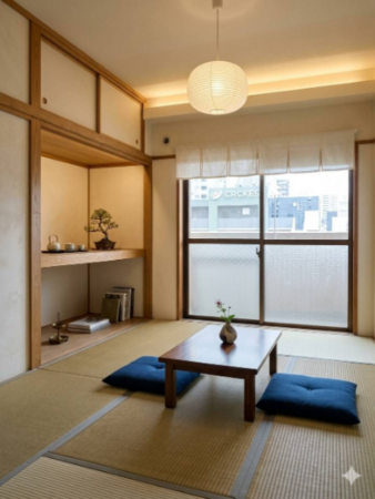 福岡市中央区大名、中古マンションの居間画像です