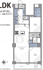 福岡市中央区桜坂、中古マンションの間取り画像です