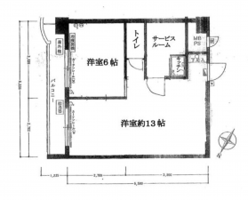 福岡市中央区大名、中古マンションの間取り画像です