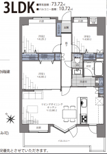 福岡市中央区笹丘、中古マンションの間取り画像です