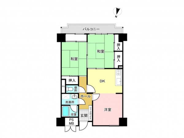 福岡市中央区大名、中古マンションの間取り画像です