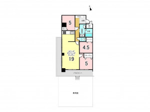 福岡市中央区小笹、中古マンションの間取り画像です