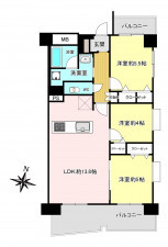 福岡市中央区大名、中古マンションの間取り画像です