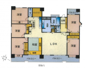 福岡市中央区薬院、中古マンションの間取り画像です