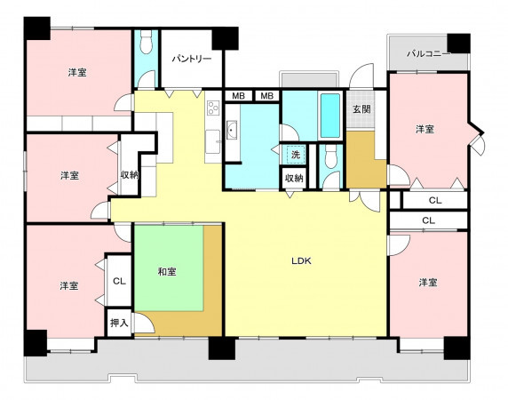 福岡市中央区薬院、中古マンションの間取り画像です