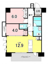 福岡市中央区今川、中古マンションの間取り画像です
