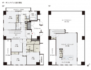 福岡市中央区大濠、中古マンションの間取り画像です