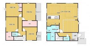 福岡市中央区輝国、新築一戸建ての間取り画像です