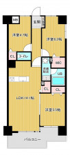 福岡市中央区那の川、中古マンションの間取り画像です