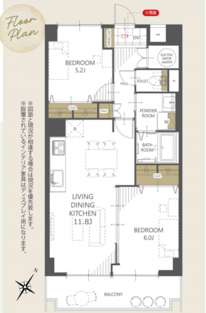 福岡市中央区薬院、中古マンションの間取り画像です