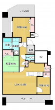 福岡市中央区鳥飼、中古マンションの間取り画像です