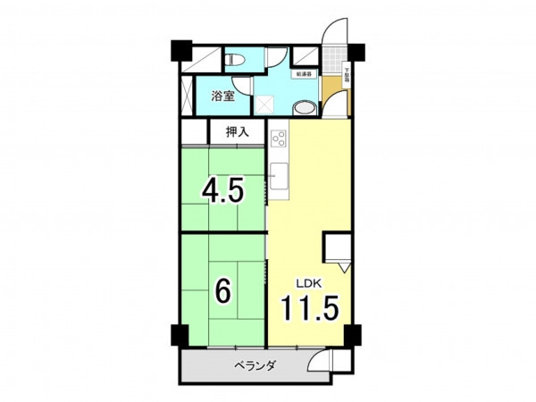 福岡市中央区古小烏町、中古マンションの間取り画像です