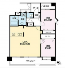福岡市中央区薬院、中古マンションの間取り画像です
