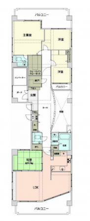 福岡市中央区梅光園、中古マンションの間取り画像です
