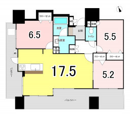 福岡市中央区西公園、中古マンションの間取り画像です
