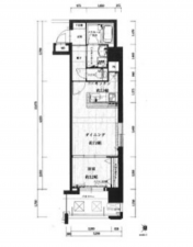 福岡市中央区天神、中古マンションの間取り画像です