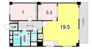 福岡市中央区鳥飼、中古マンションの間取り画像です