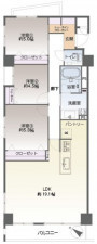 福岡市中央区桜坂、中古マンションの間取り画像です