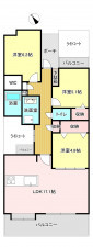 福岡市南区高宮、中古マンションの間取り画像です