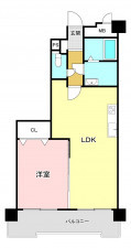 福岡市中央区荒戸、中古マンションの間取り画像です
