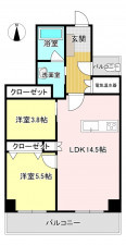 福岡市中央区大名、中古マンションの間取り画像です