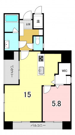 福岡市中央区荒戸、中古マンションの間取り画像です
