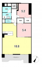 福岡市中央区警固、中古マンションの間取り画像です